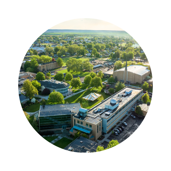 Aerial view of the campus